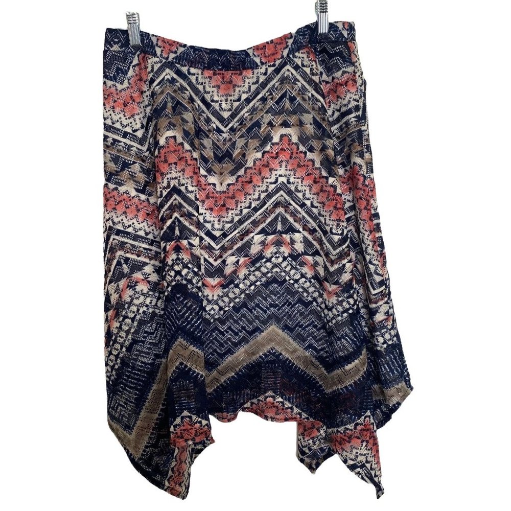 MAURICES BLUE PINK MULTI COLOR BOHO SOUTHWEST PATTERN SIZE LARGE